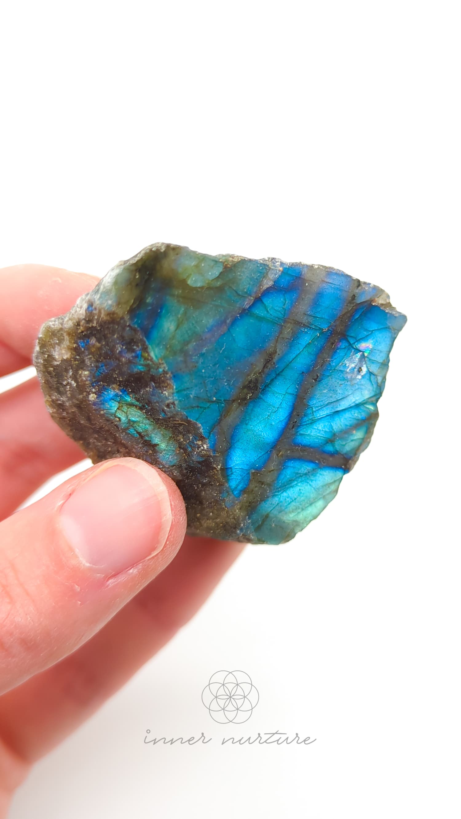 Labradorite Slice (One Polished Side) | #17 - Buy Crystals Online Australia - Inner Nurture