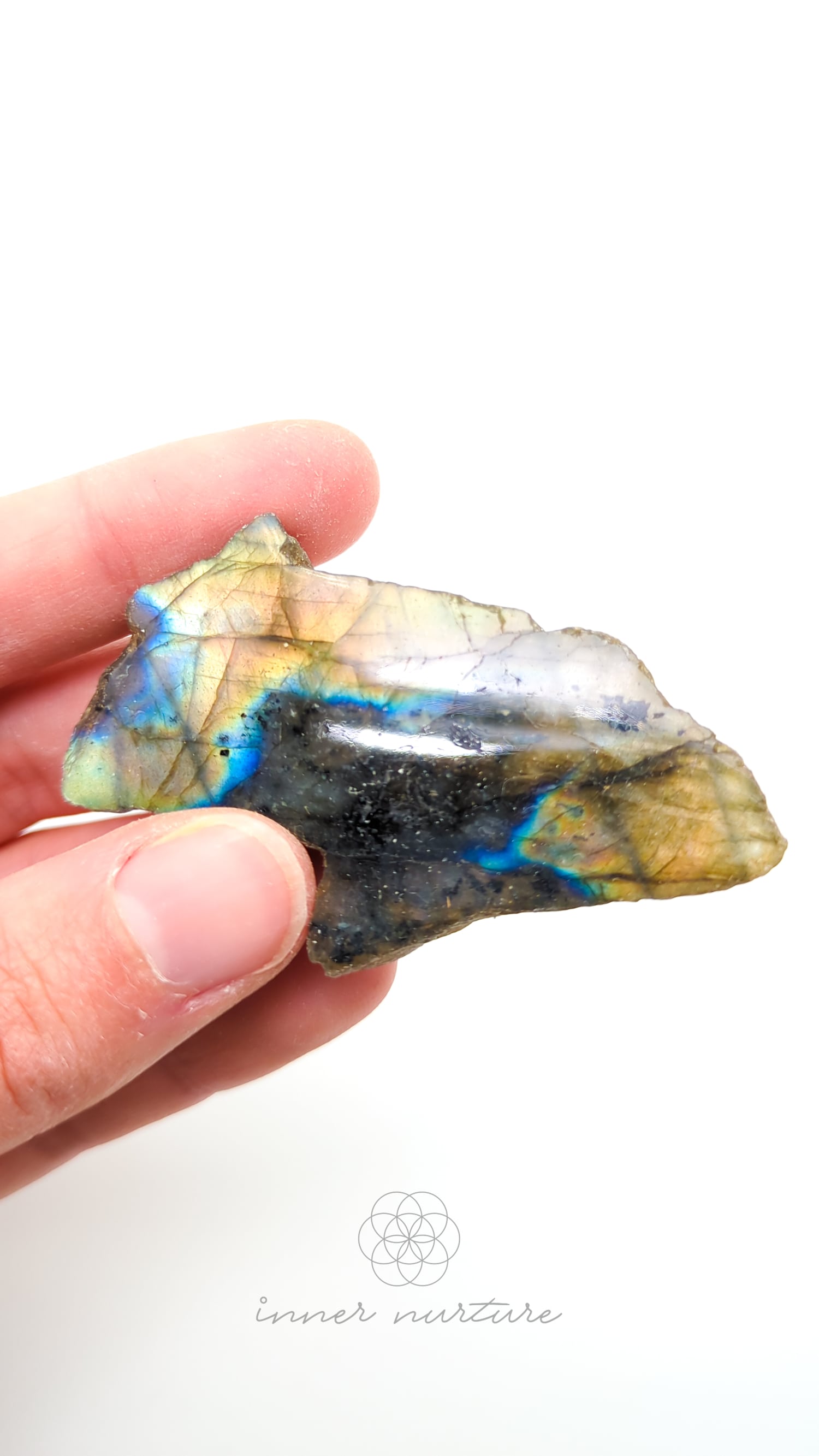 Labradorite Slice (One Polished Side) | #21 - Buy Crystals Online Australia - Inner Nurture