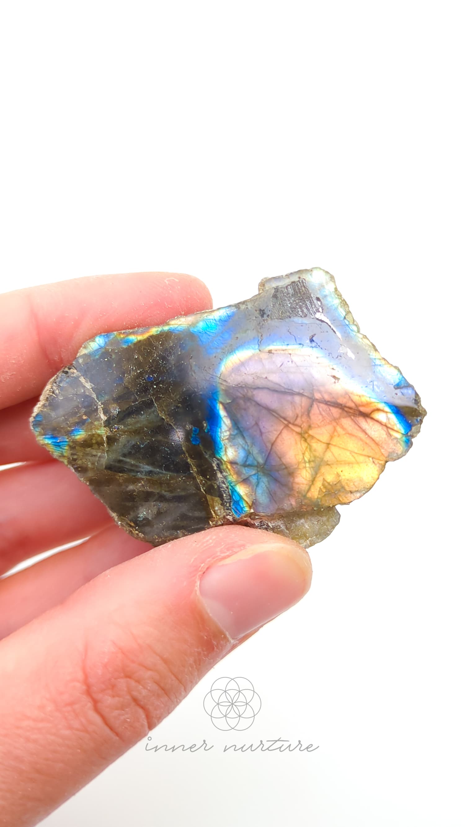Labradorite Slice (One Polished Side) | #26 - Buy Crystals Online Australia - Inner Nurture