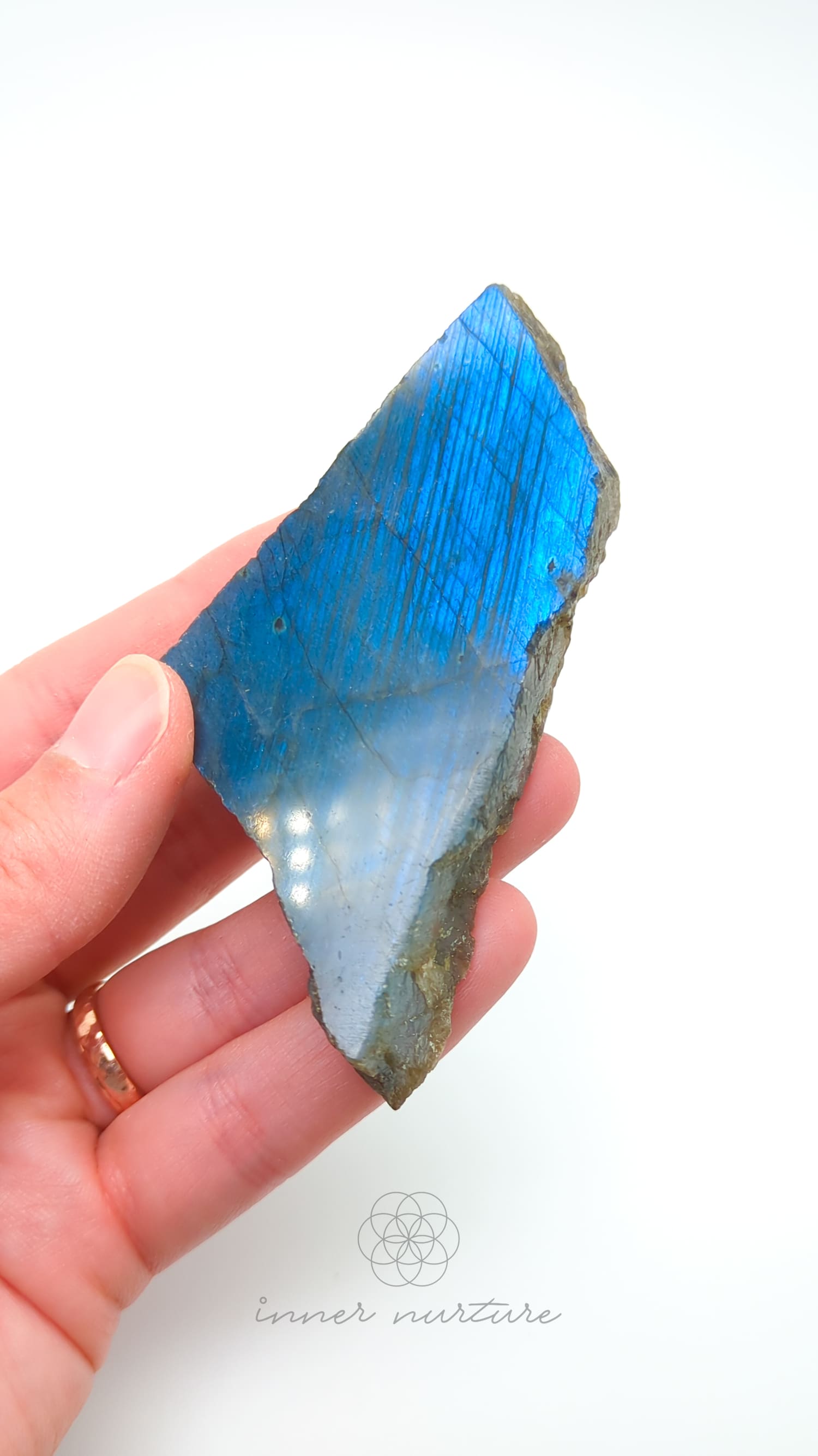 Labradorite Slice (One Polished Side) | #28 - Buy Crystals Online Australia - Inner Nurture
