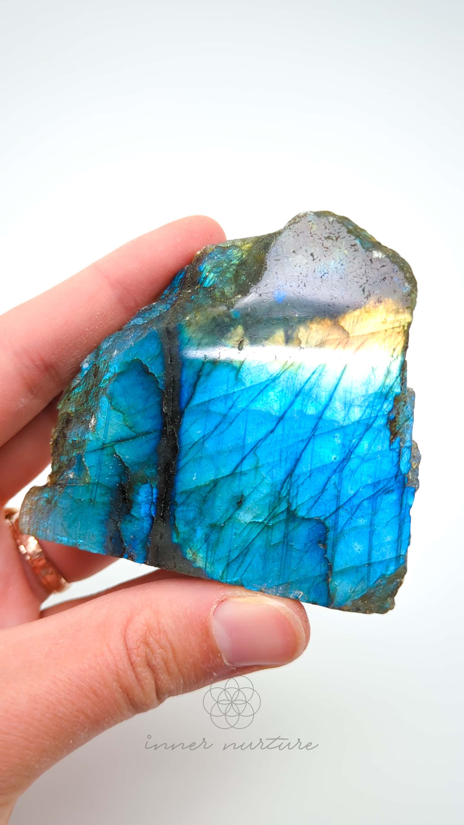 Labradorite Slice (One Polished Side) | #29 - Buy Crystals Online Australia - Inner Nurture