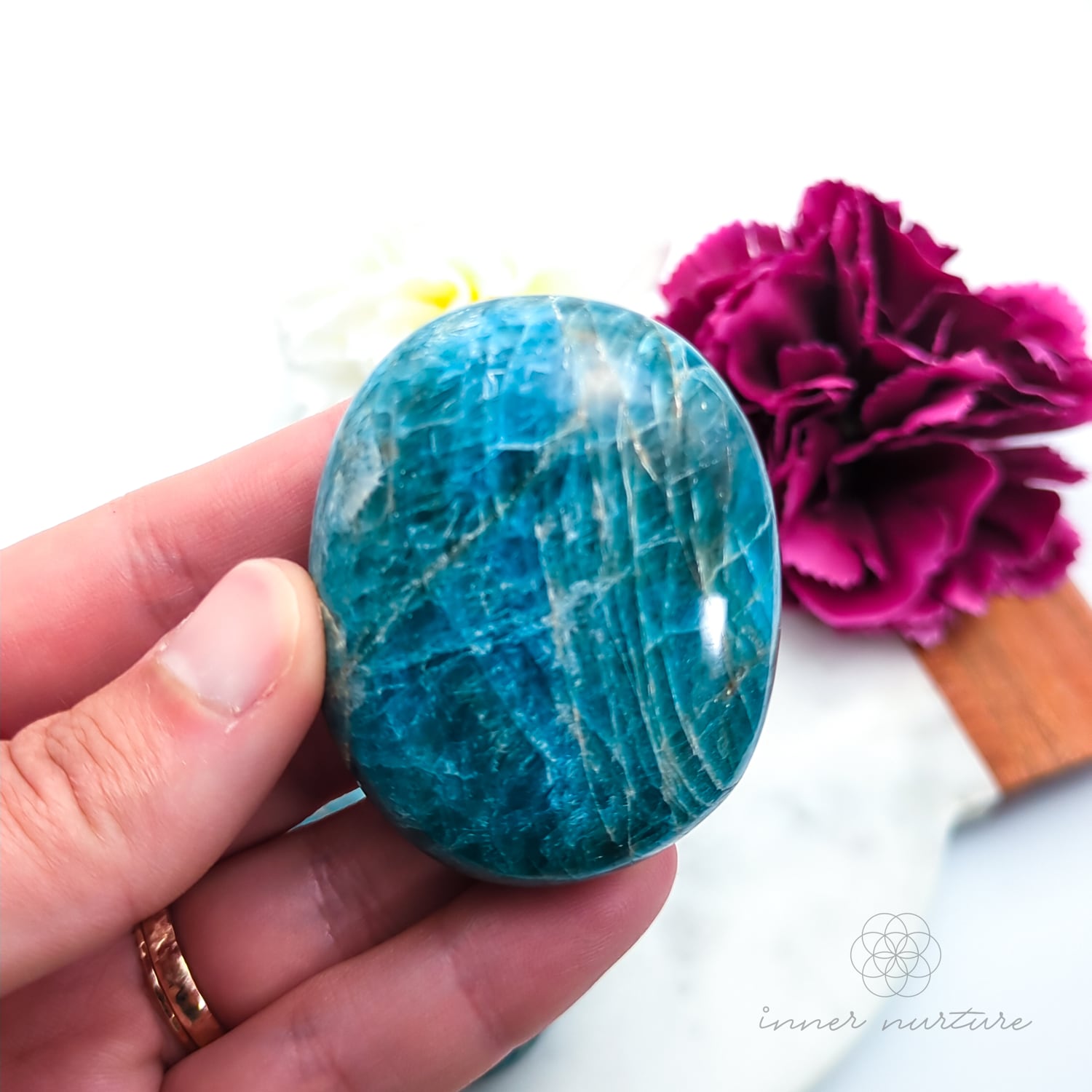 Blue Apatite Palm Stone