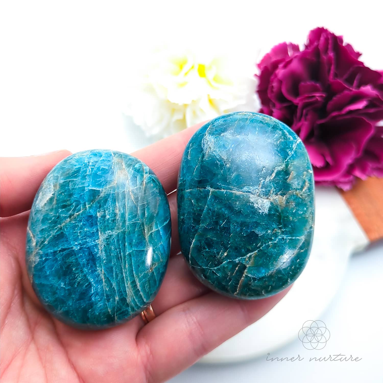 Blue Apatite Palm Stone