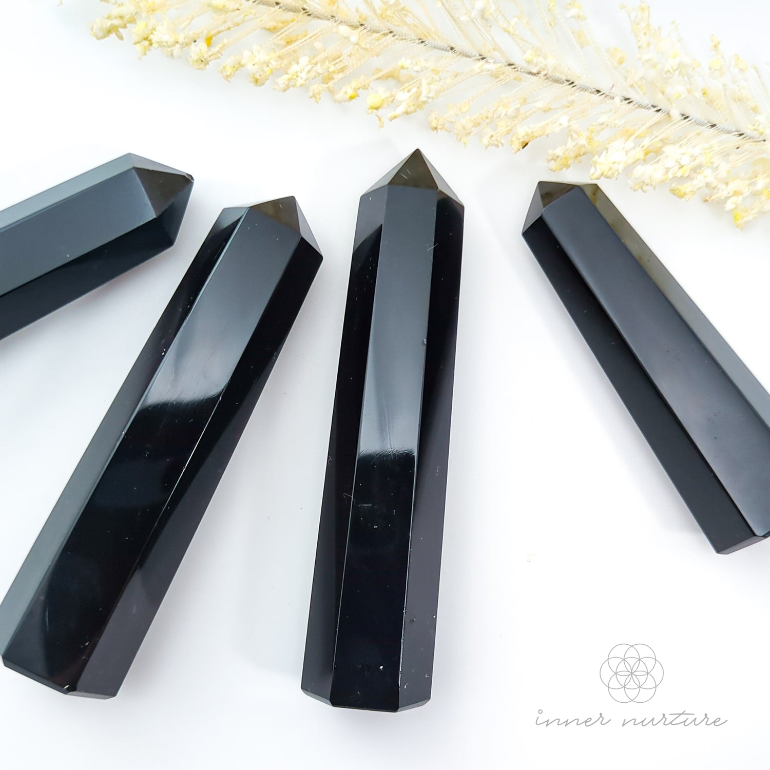 Black Obsidian Generator Tower for Protection & Grounding | Crystals Australia