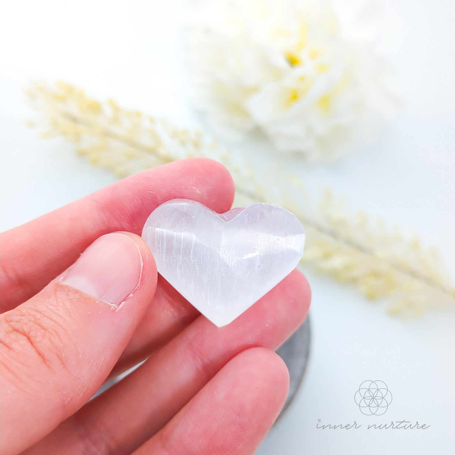 Selenite Puffy Heart (Mini) for Cleansing & Energy Clearing | Crystals Australia