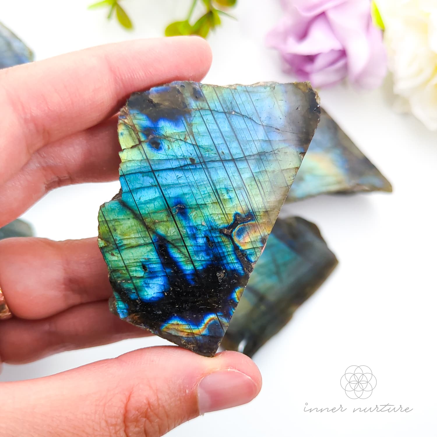 Labradorite Specimen - One Polished Side
