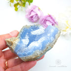Blue Lace Agate Geode #1 for Calm & Communication | Crystals Australia