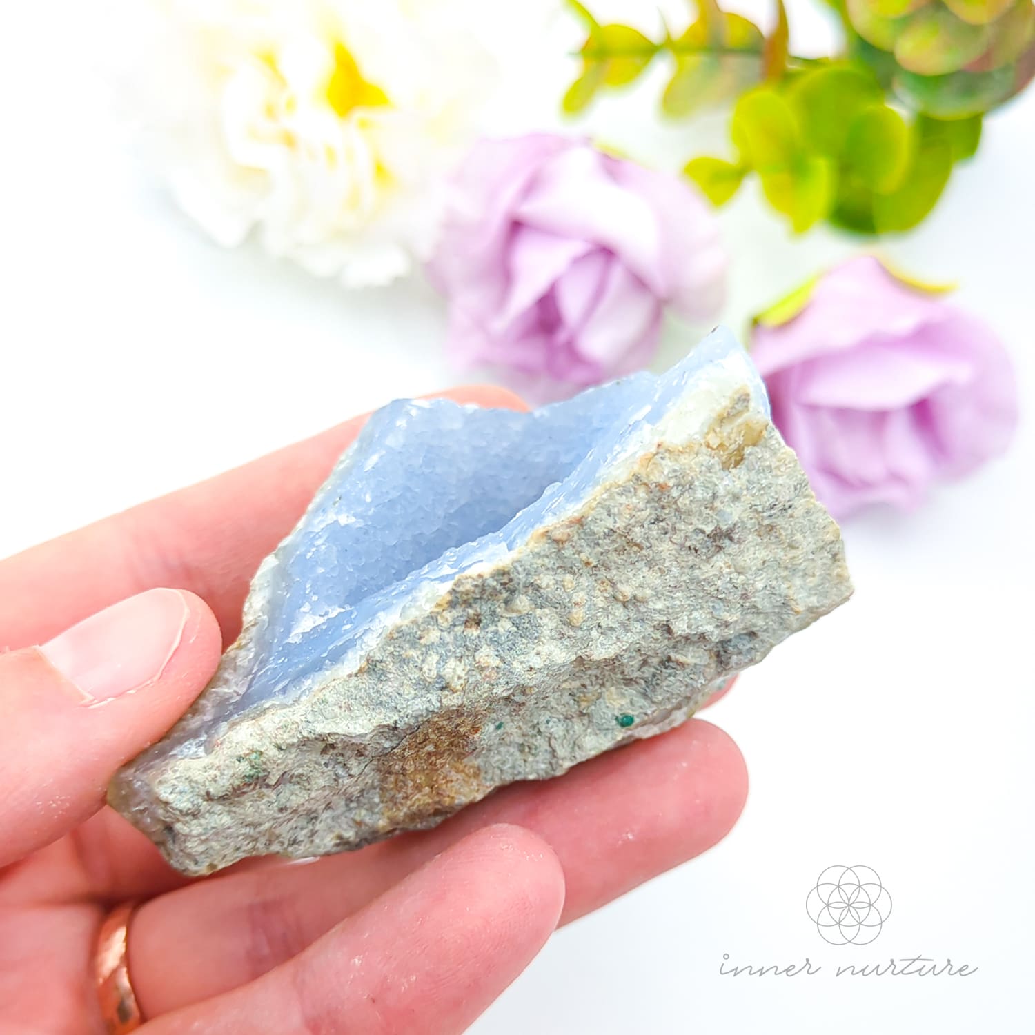 Blue Lace Agate Geode #5 for Calm & Communication | Crystals Australia