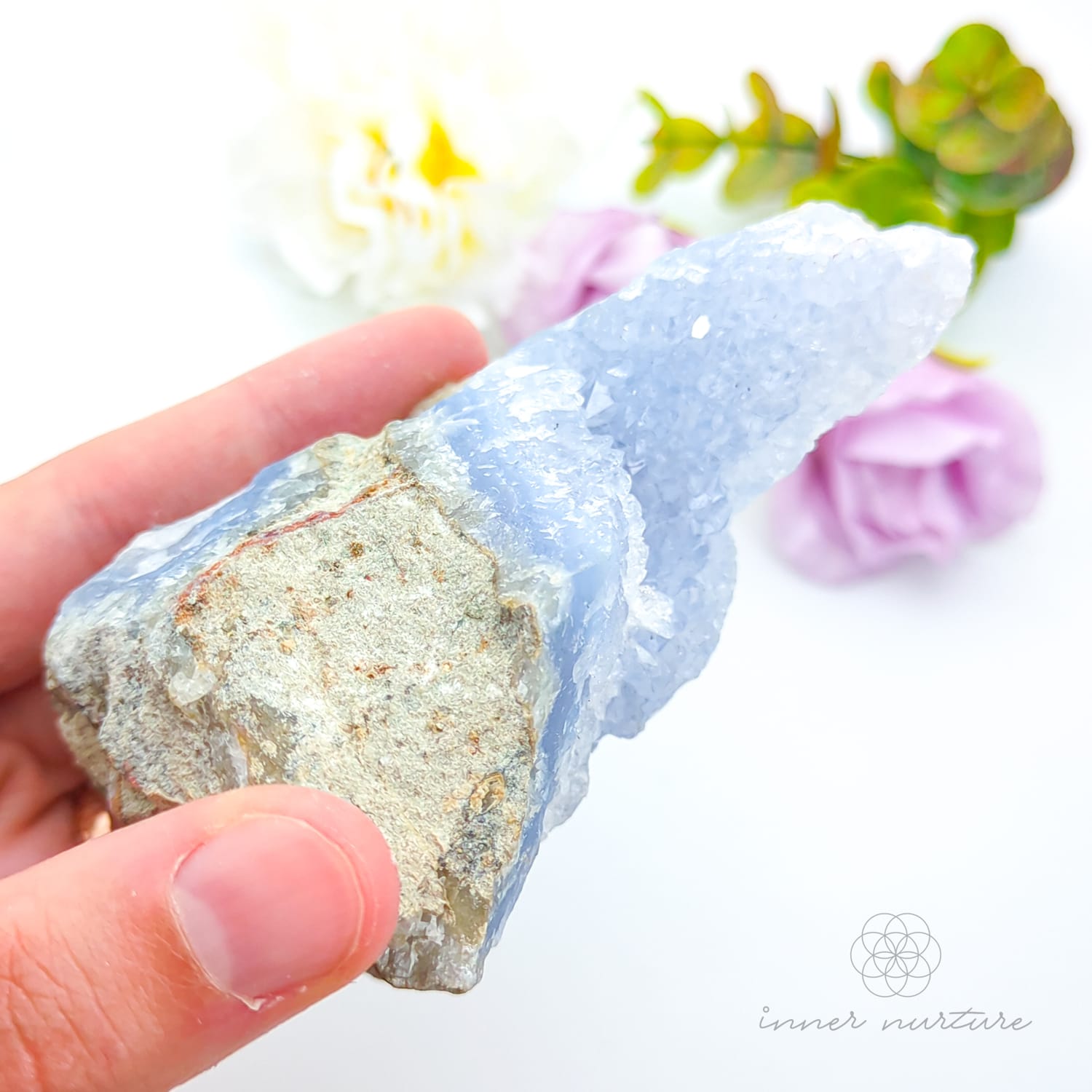 Blue Lace Agate Geode #6 for Calm & Communication | Crystals Australia