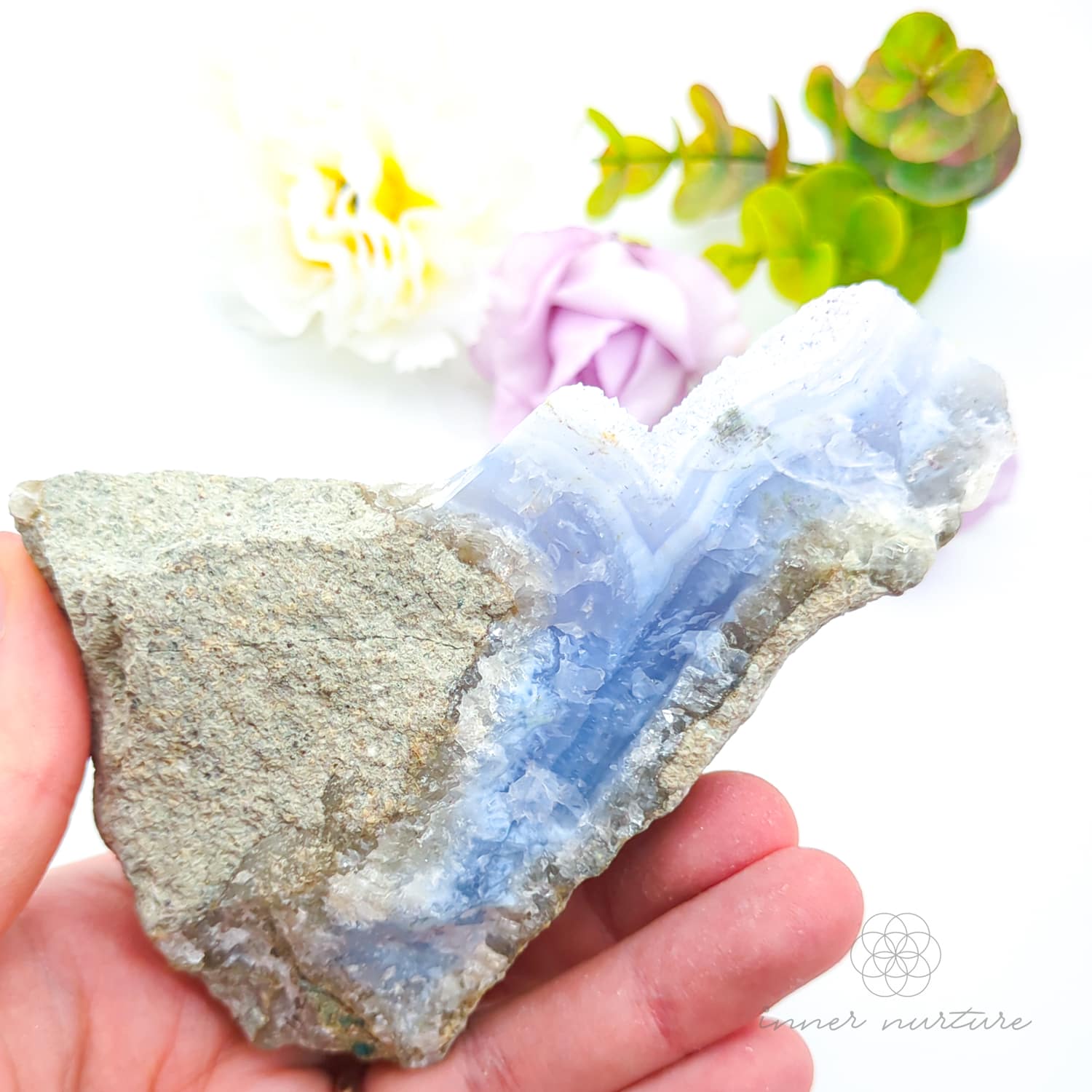Blue Lace Agate Geode #8 for Calm & Communication | Crystals Australia