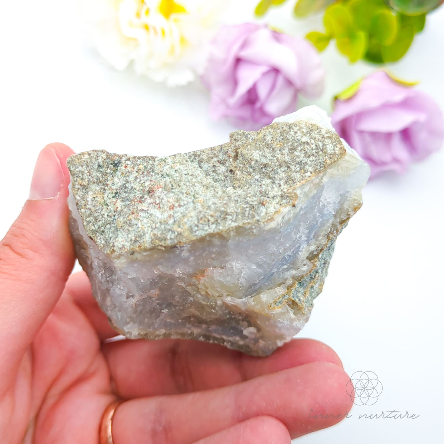 Blue Lace Agate Geode #9 for Calm & Communication | Crystals Australia