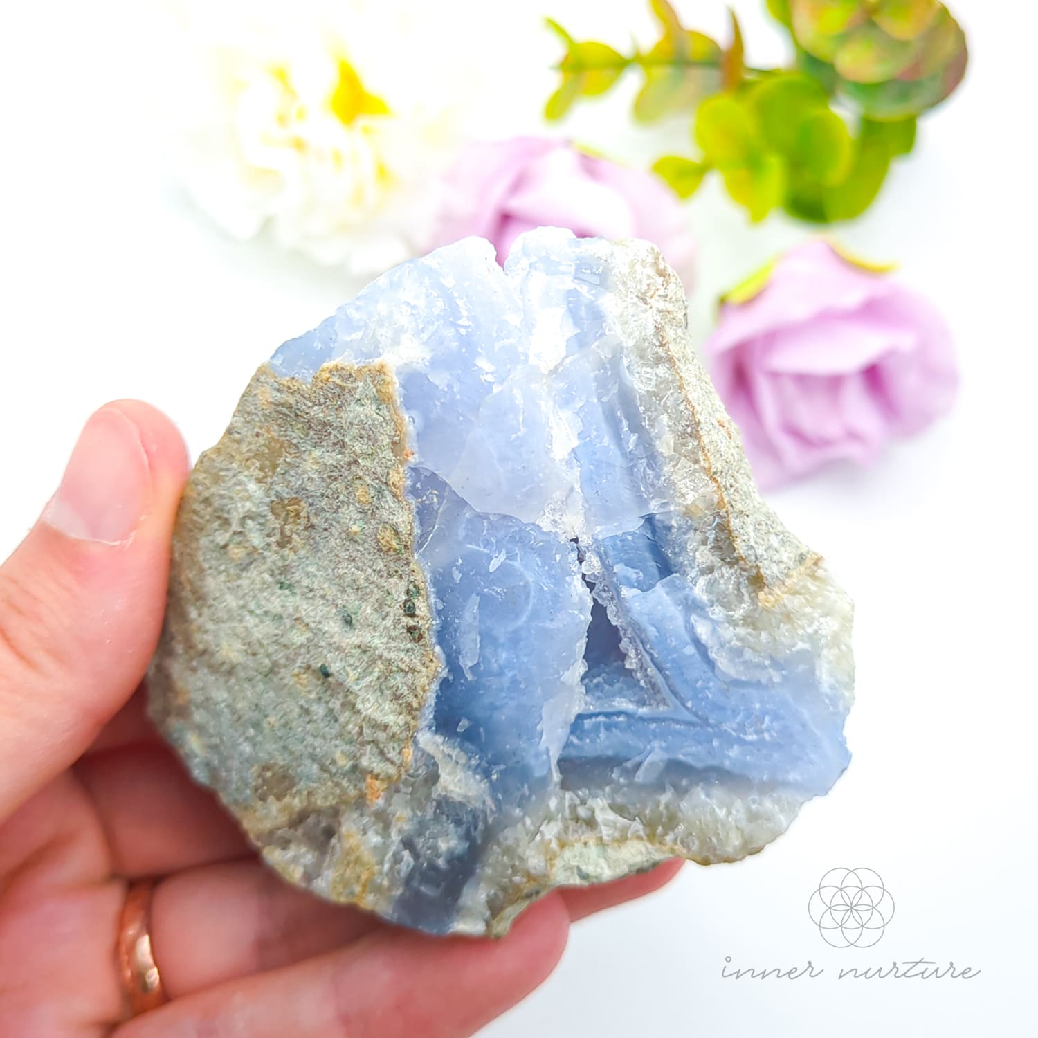 Blue Lace Agate Geode #12 for Calm & Communication | Crystals Australia