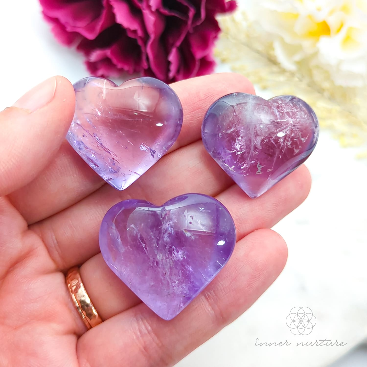 Amethyst Mini Heart for Calm & Clarity | Crystals Australia