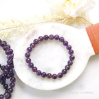 Amethyst Bracelet (8mm Polished Beads) | Buy Crystals Online Australia - Inner Nurture