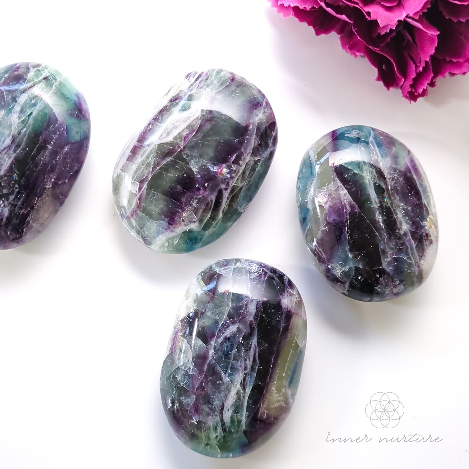 Rainbow Fluorite Palm Stone | Buy Crystals Online Australia - Inner Nurture