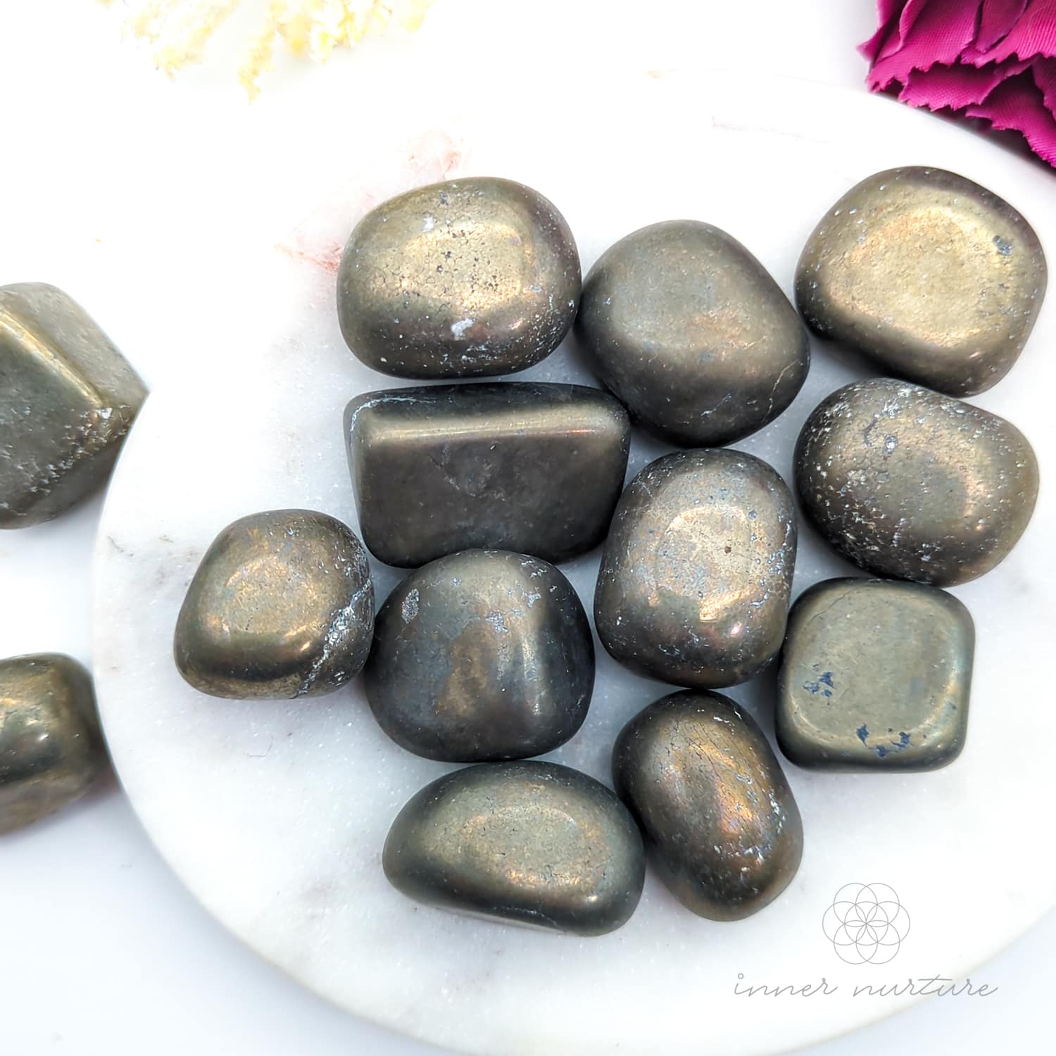Pyrite Tumbled Stone | Natural Pyrite Crystal | Protection Confidence
