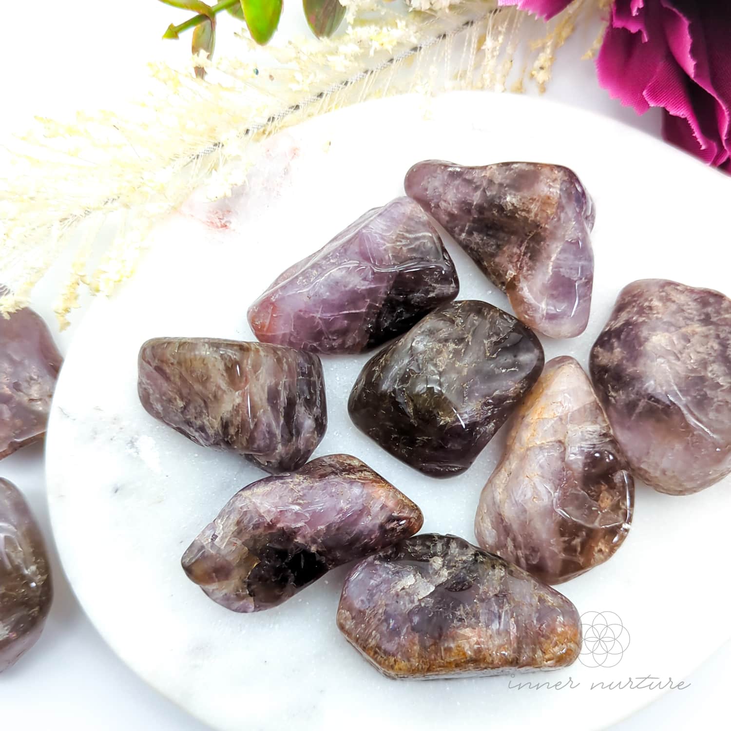 Super Seven Amethyst Tumble | Natural Amethyst Crystal With Inclusions | Inner Nurture