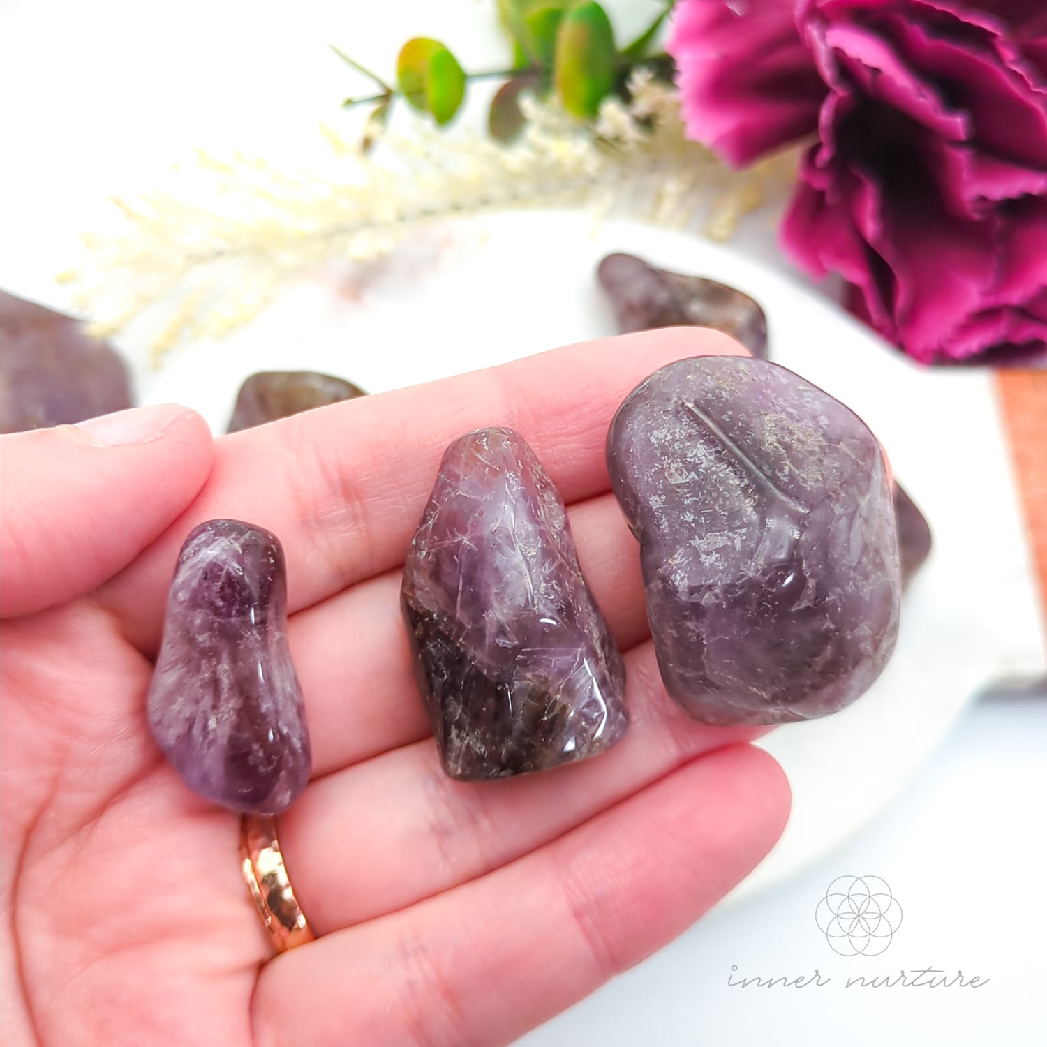 Super Seven Amethyst Tumble | Natural Amethyst Crystal With Inclusions | Inner Nurture