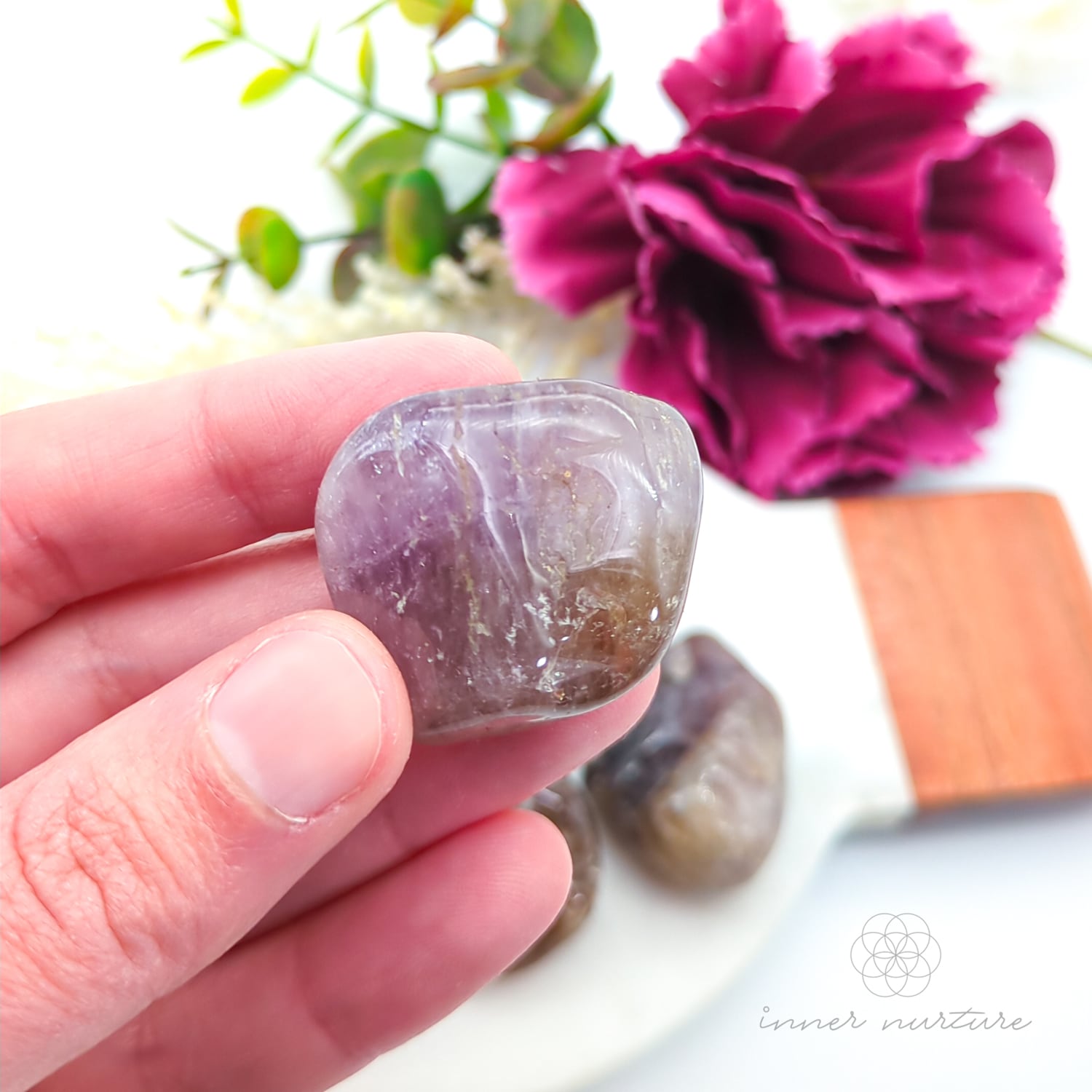 Super Seven Amethyst Tumble | Natural Amethyst Crystal With Inclusions | Inner Nurture