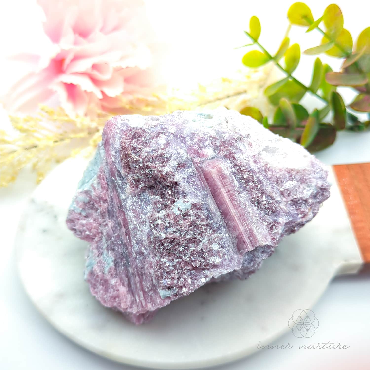 Pink Tourmaline Specimen #1 | Raw Rubellite Crystal (In Matrix) Australia | Inner Nurture