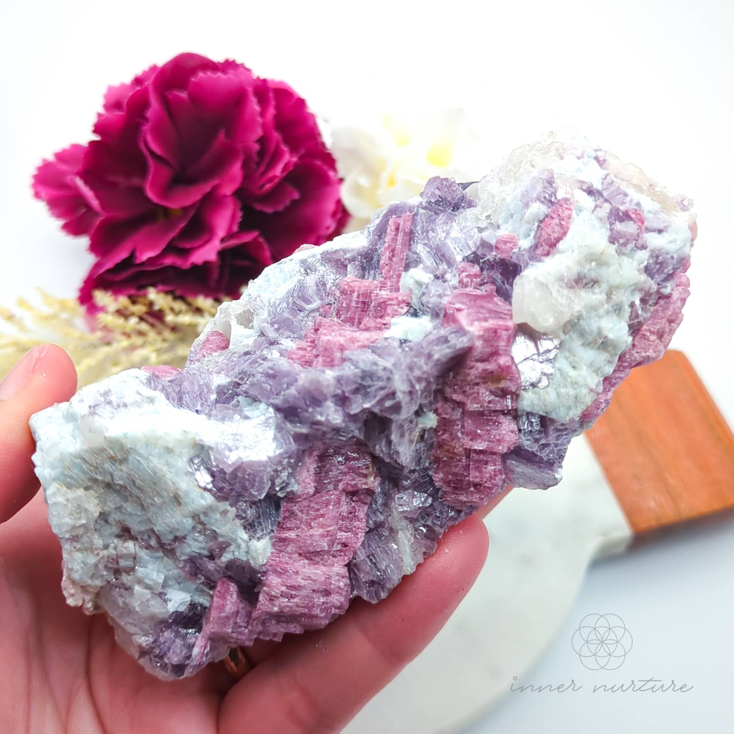 Pink Tourmaline Specimen #2 | Raw Rubellite Crystal (In Matrix) Australia | Inner Nurture