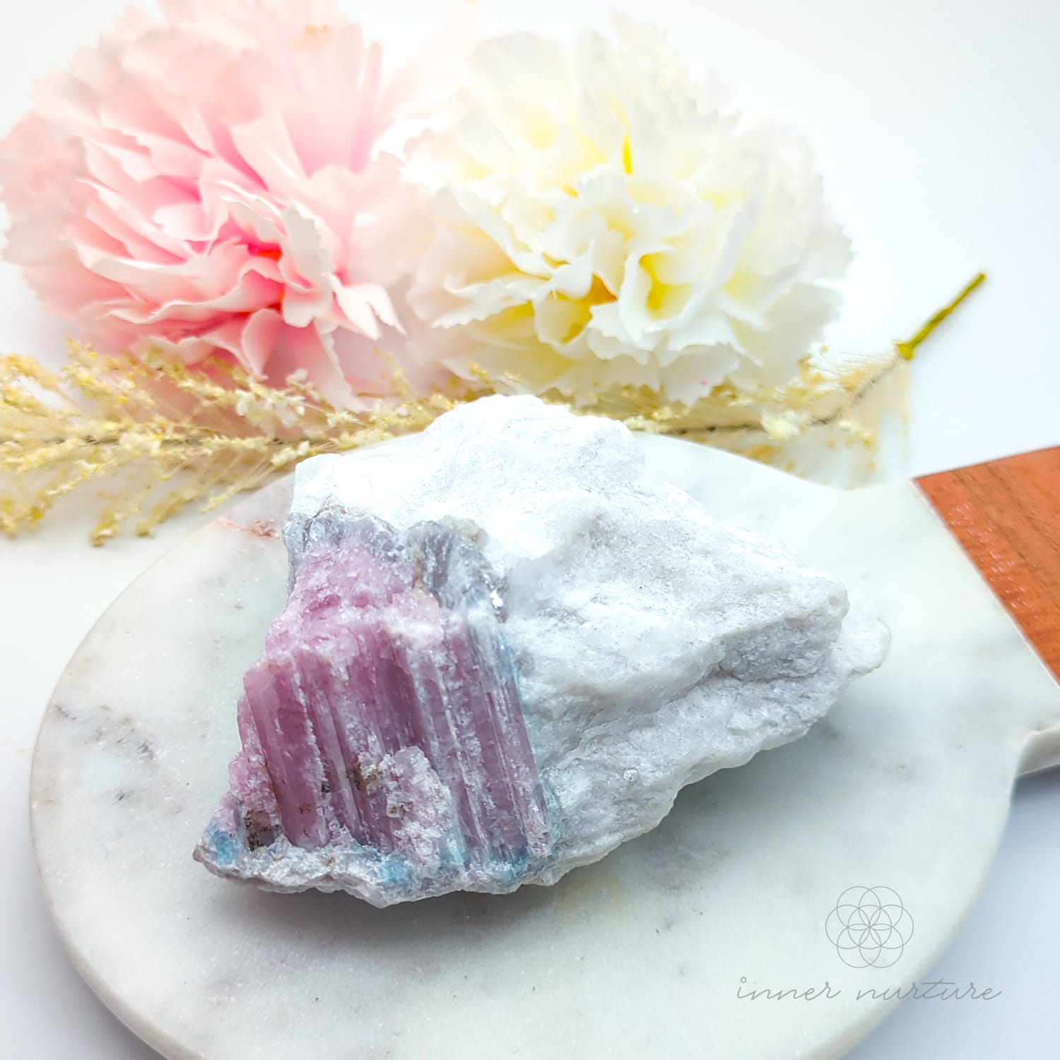 Pink Tourmaline Specimen #3 | Raw Rubellite Crystal (In Matrix) Australia | Inner Nurture