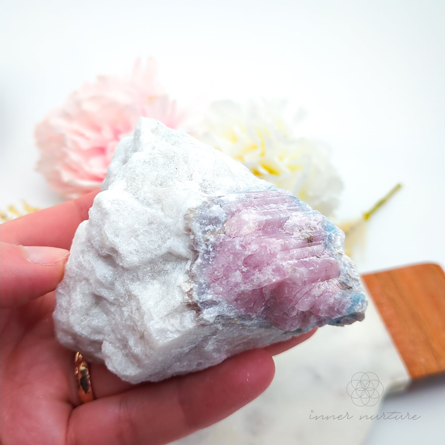 Pink Tourmaline Specimen #3 | Raw Rubellite Crystal (In Matrix) Australia | Inner Nurture