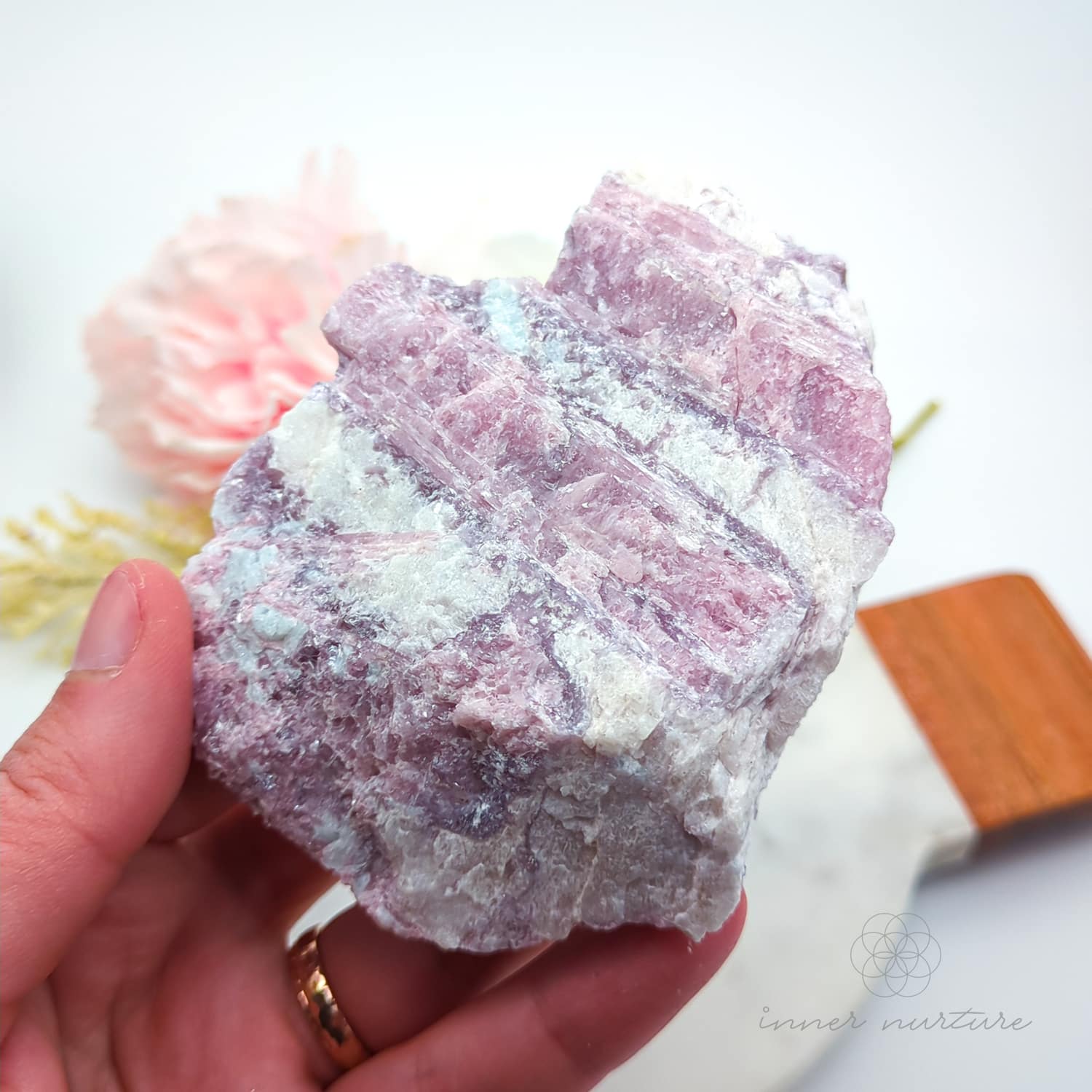 Pink Tourmaline Specimen #4 | Raw Rubellite Crystal (In Matrix) Australia | Inner Nurture