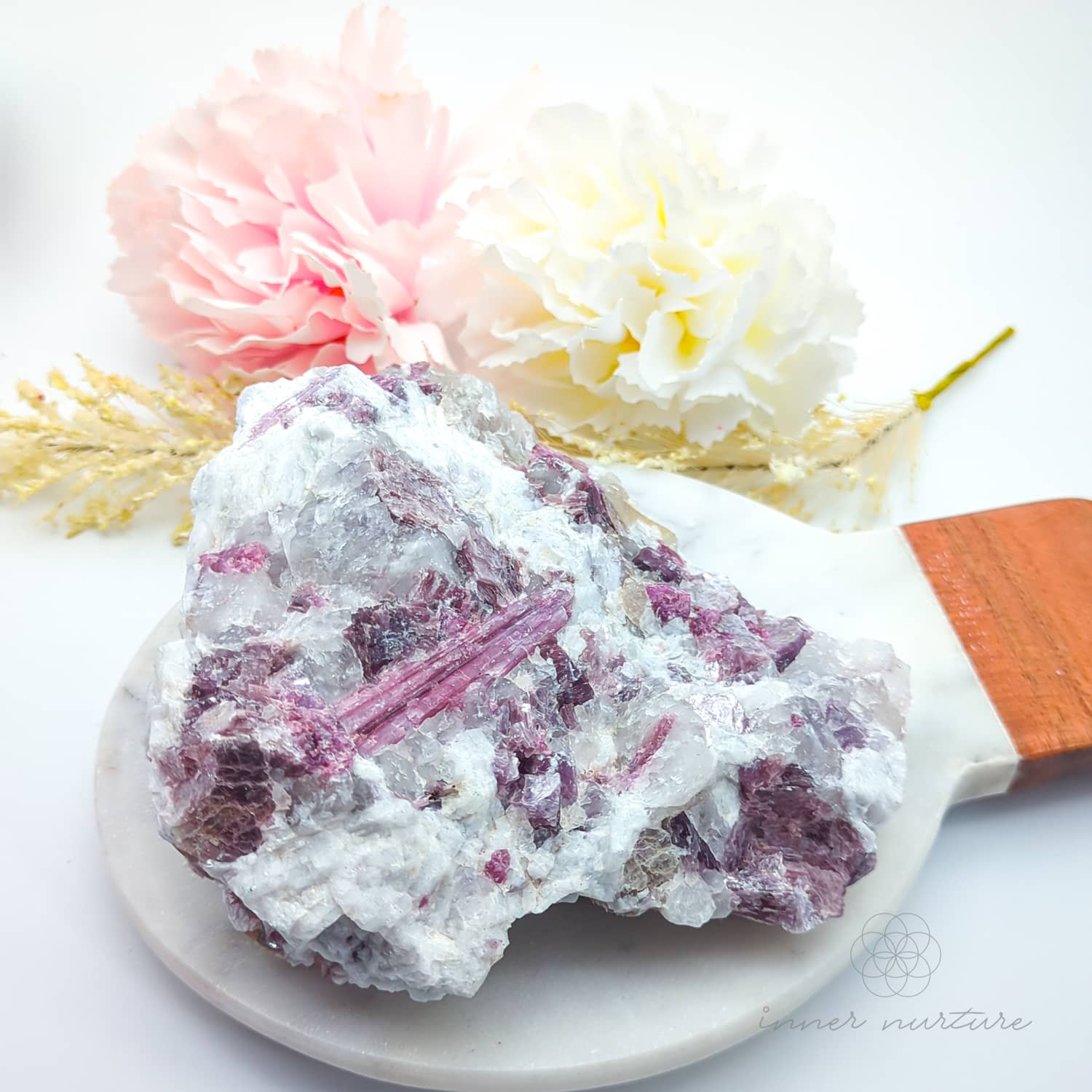 Pink Tourmaline Specimen #7 | Raw Rubellite Crystal (In Matrix) Australia | Inner Nurture