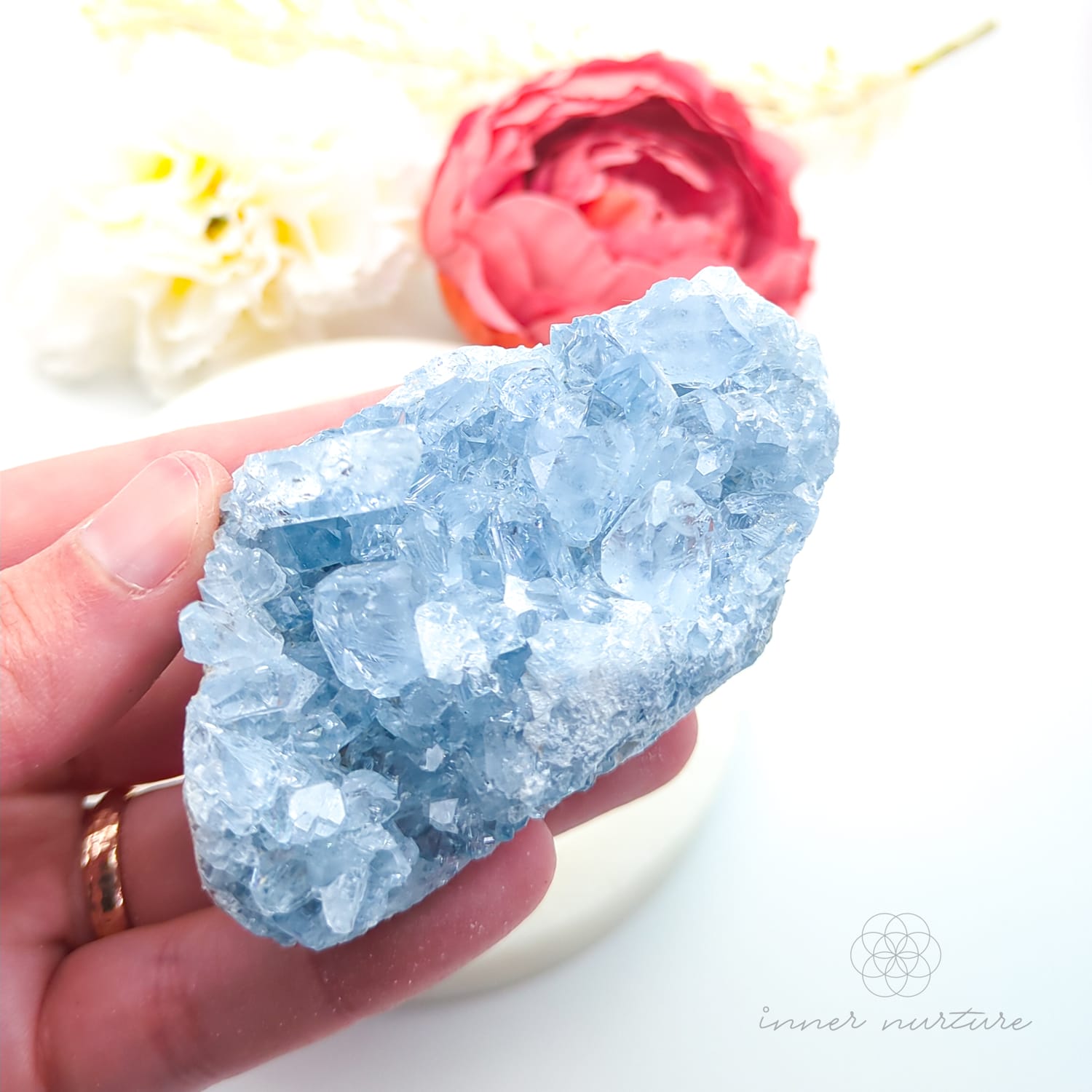 Celestite Cluster #16 | Natural Celestite Specimen Australia | Inner Nurture