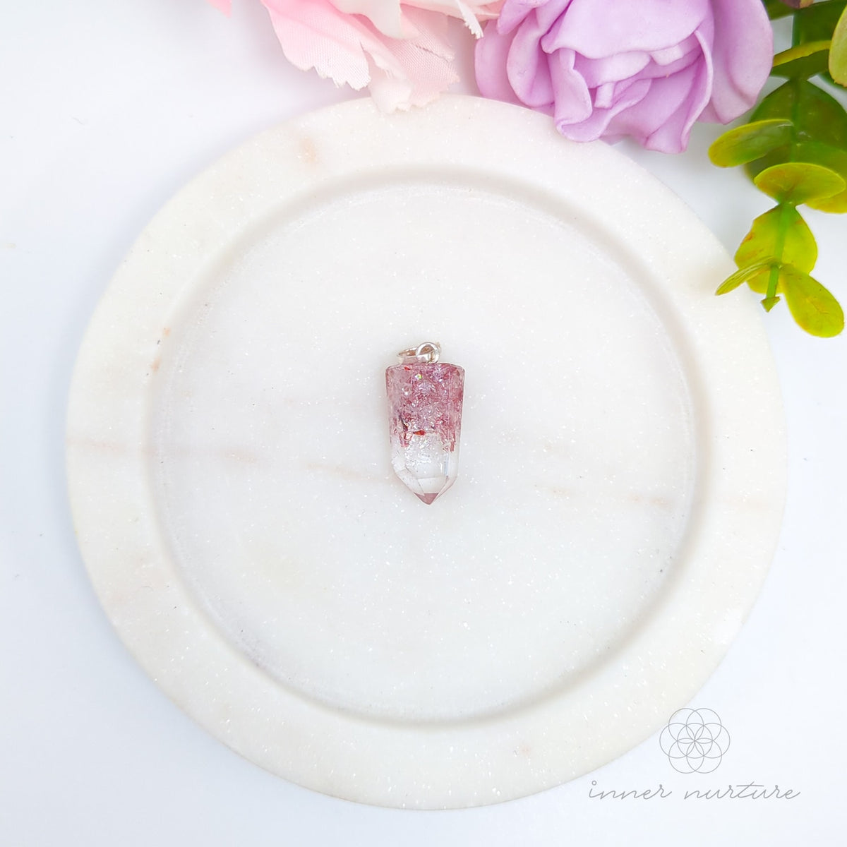 Fire Quartz Point Pendant (Sterling Silver) | Shop Crystal Jewellery Online Australia - Inner Nurture