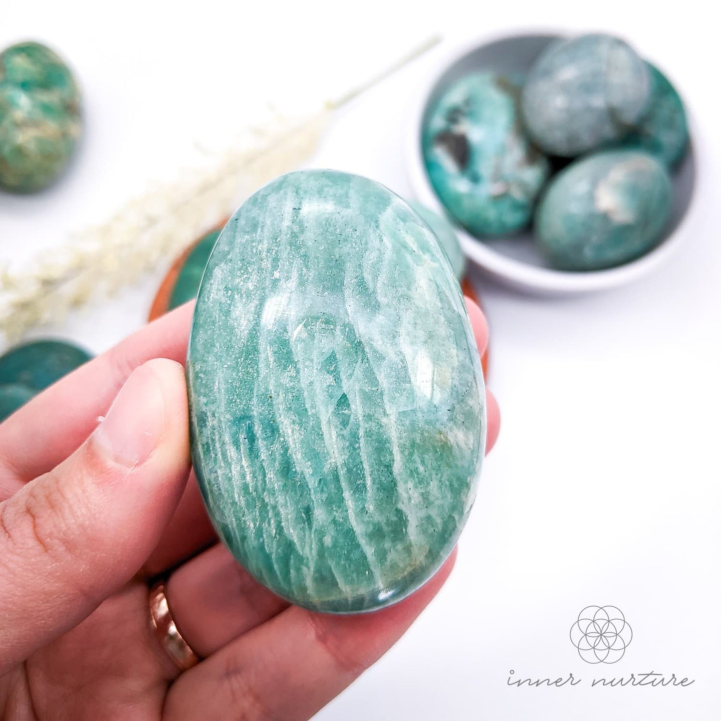 Amazonite Palm Stone | Crystal Shop Australia - Inner Nurture