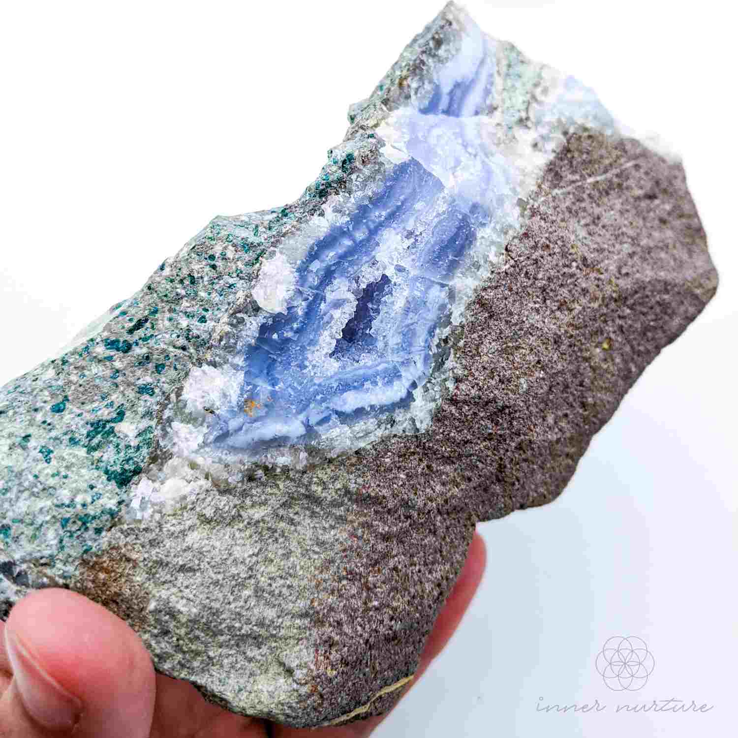 Blue Lace Agate Geode - 514g | Crystals Australia - Shop Online