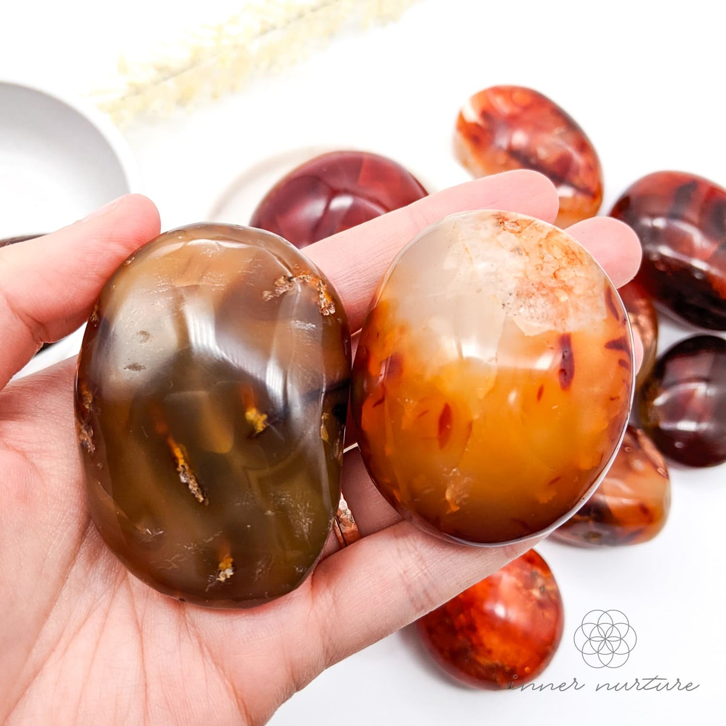 Carnelian Palm Stone | Crystal Shop Australia - Inner Nurture