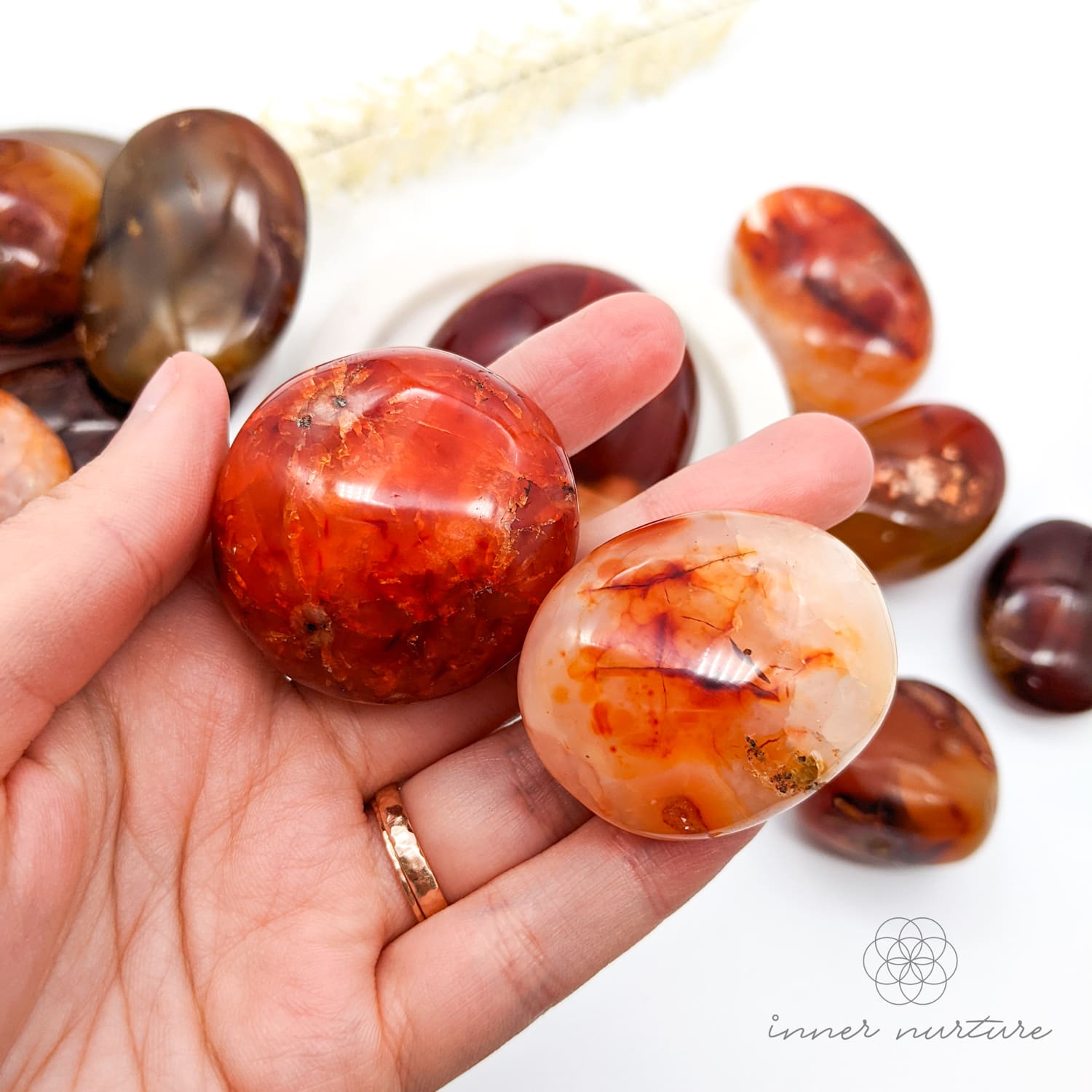 Carnelian Palm Stone | Crystal Shop Australia - Inner Nurture