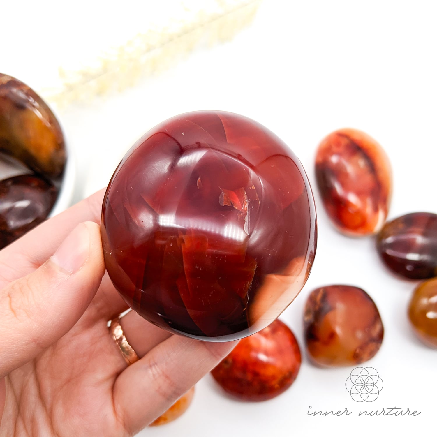 Carnelian Palm Stone | Crystal Shop Australia - Inner Nurture