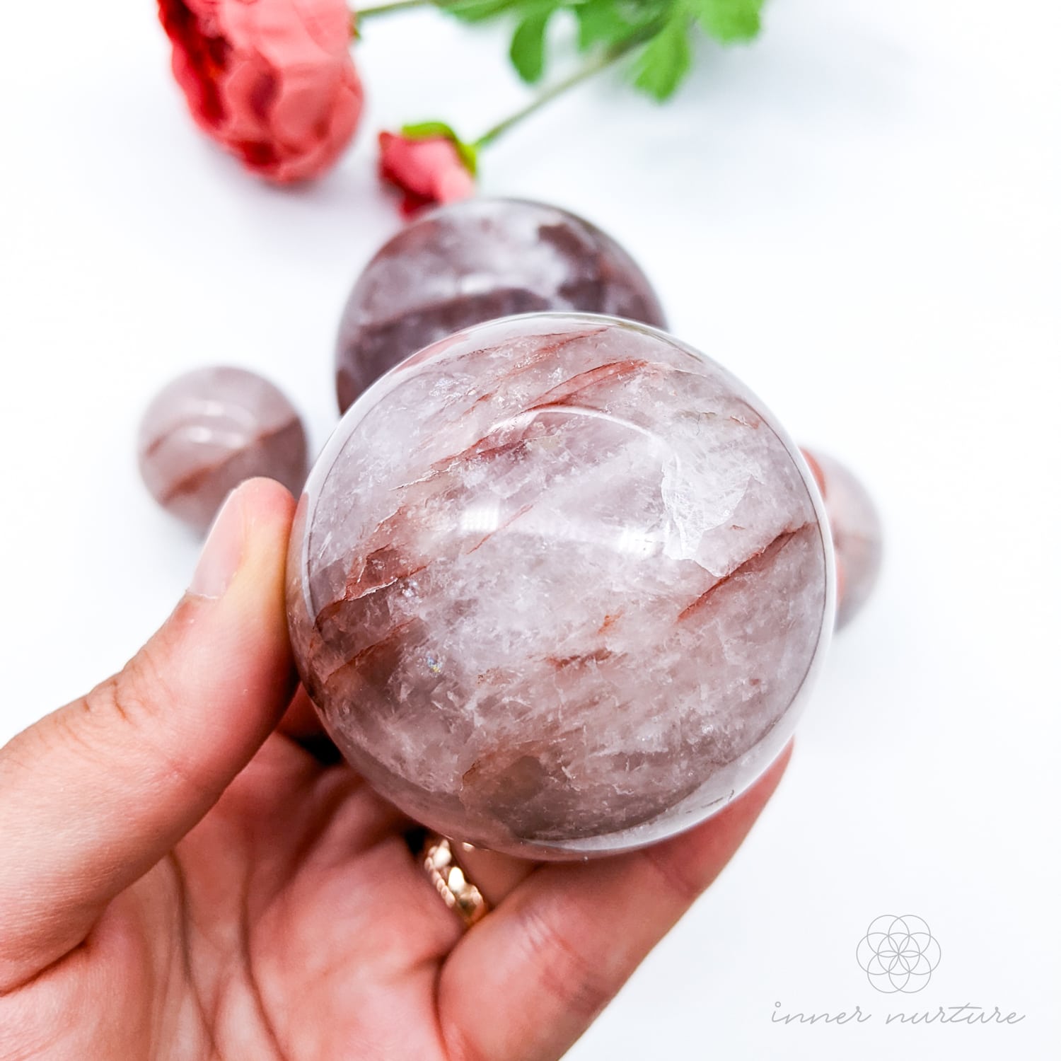 Fire Quartz (Hematoid Quartz) Sphere - Inner Nurture Australia