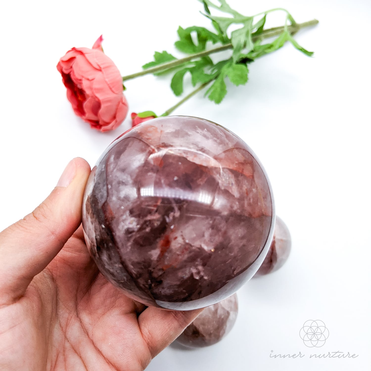 Fire Quartz (Hematoid Quartz) Sphere - Inner Nurture Australia