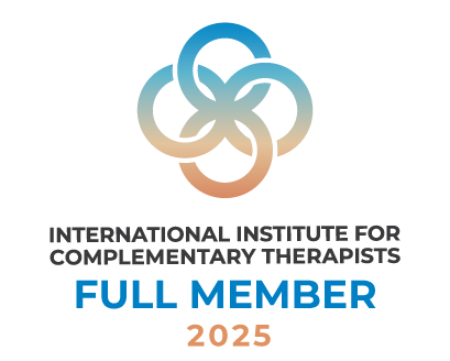 Logo of the International Institute for Complementary Therapists with a full member badge for 2025 on a white background. Danielle Turk Reiki Master