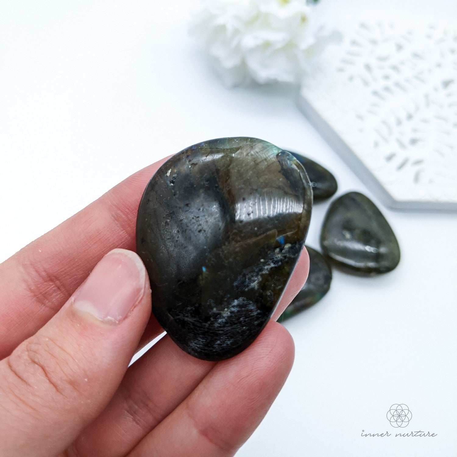 Labradorite Palm Stone - Small