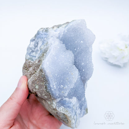 Blue Lace Agate Geode - 731g | Beautiful, High Vibe Crystals & Healing Tools | Shop Crystals Online Australia