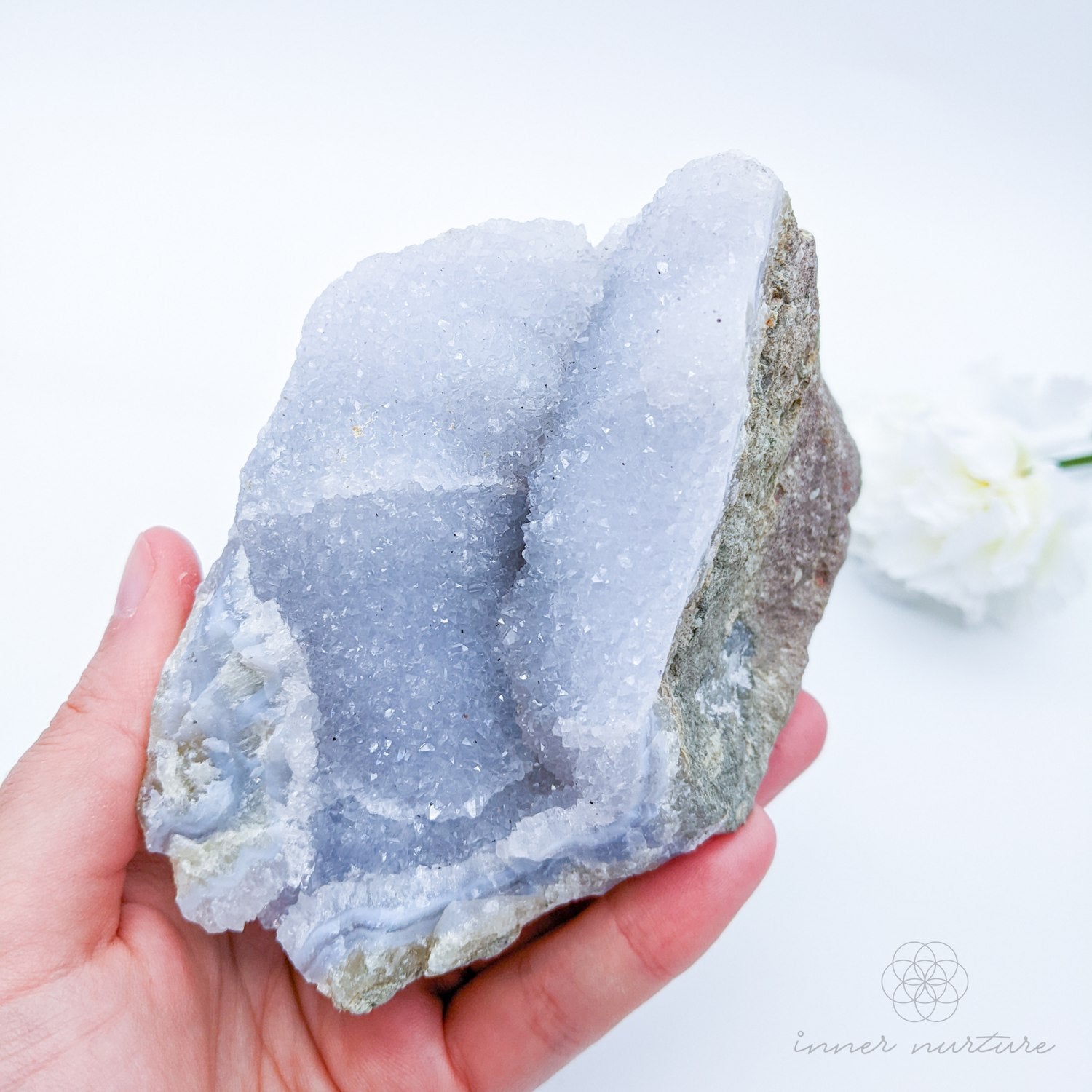 Blue Lace Agate Geode - 731g | Beautiful, High Vibe Crystals & Healing Tools | Shop Crystals Online Australia