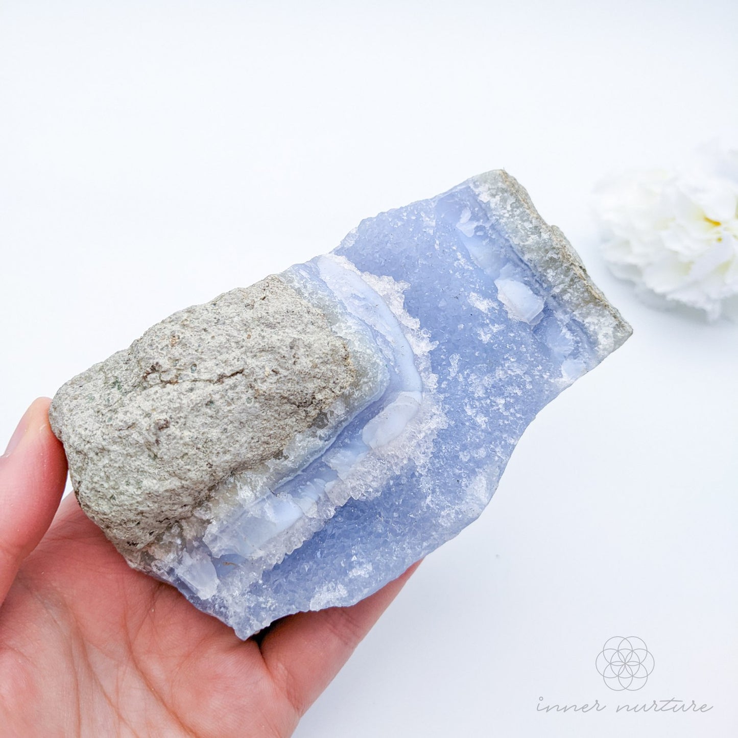 Blue Lace Agate Geode - 360g | Beautiful, High Vibe Crystals & Healing Tools | Shop Crystals Online Australia