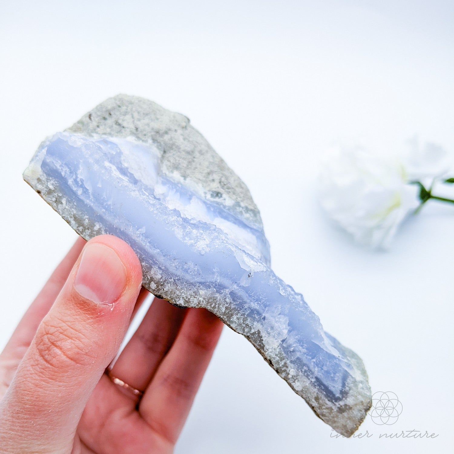 Blue Lace Agate Geode - 360g | Beautiful, High Vibe Crystals & Healing Tools | Shop Crystals Online Australia