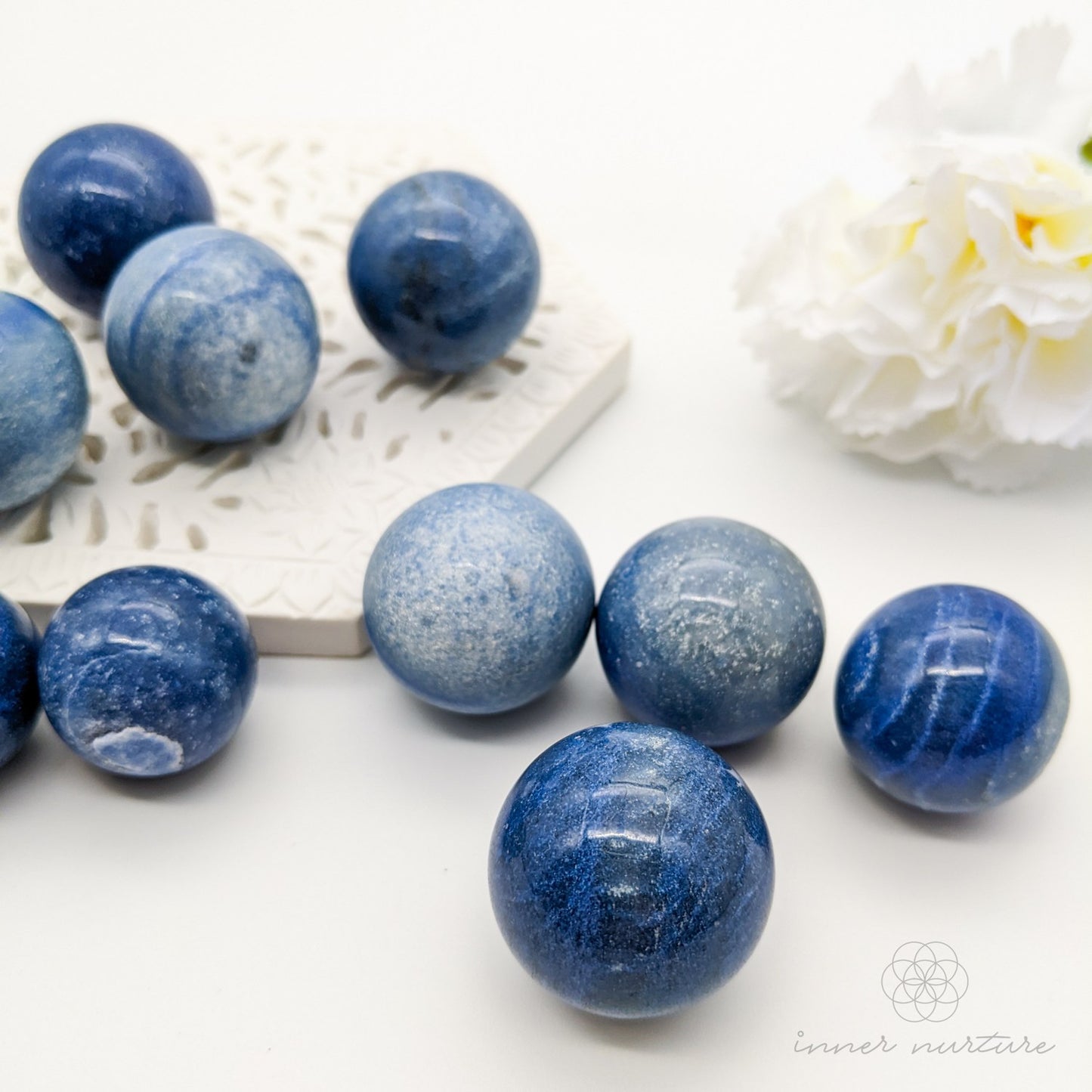 Blue Quartz Mini Sphere - Beautiful, High Vibe Crystals Australia | Inner Nurture