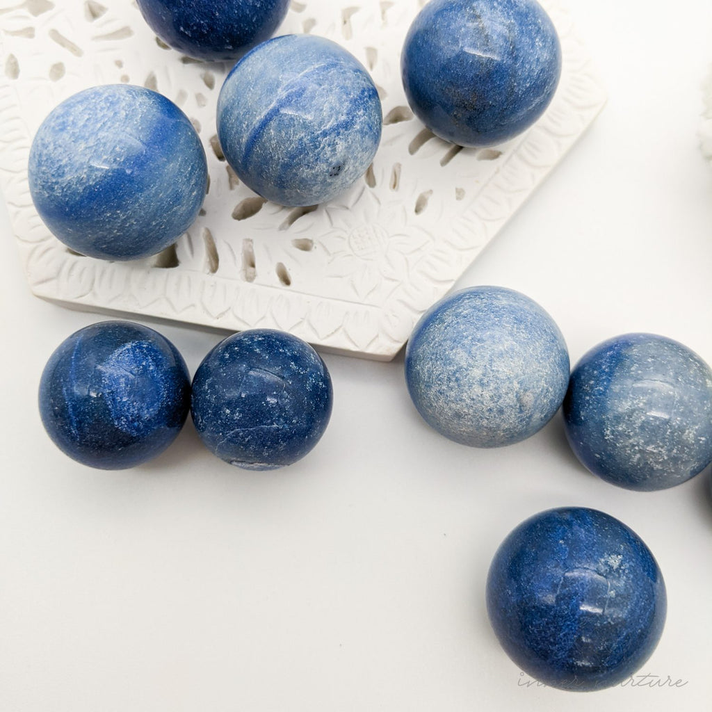 Blue Quartz Mini Sphere - Beautiful, High Vibe Crystals Australia | Inner Nurture
