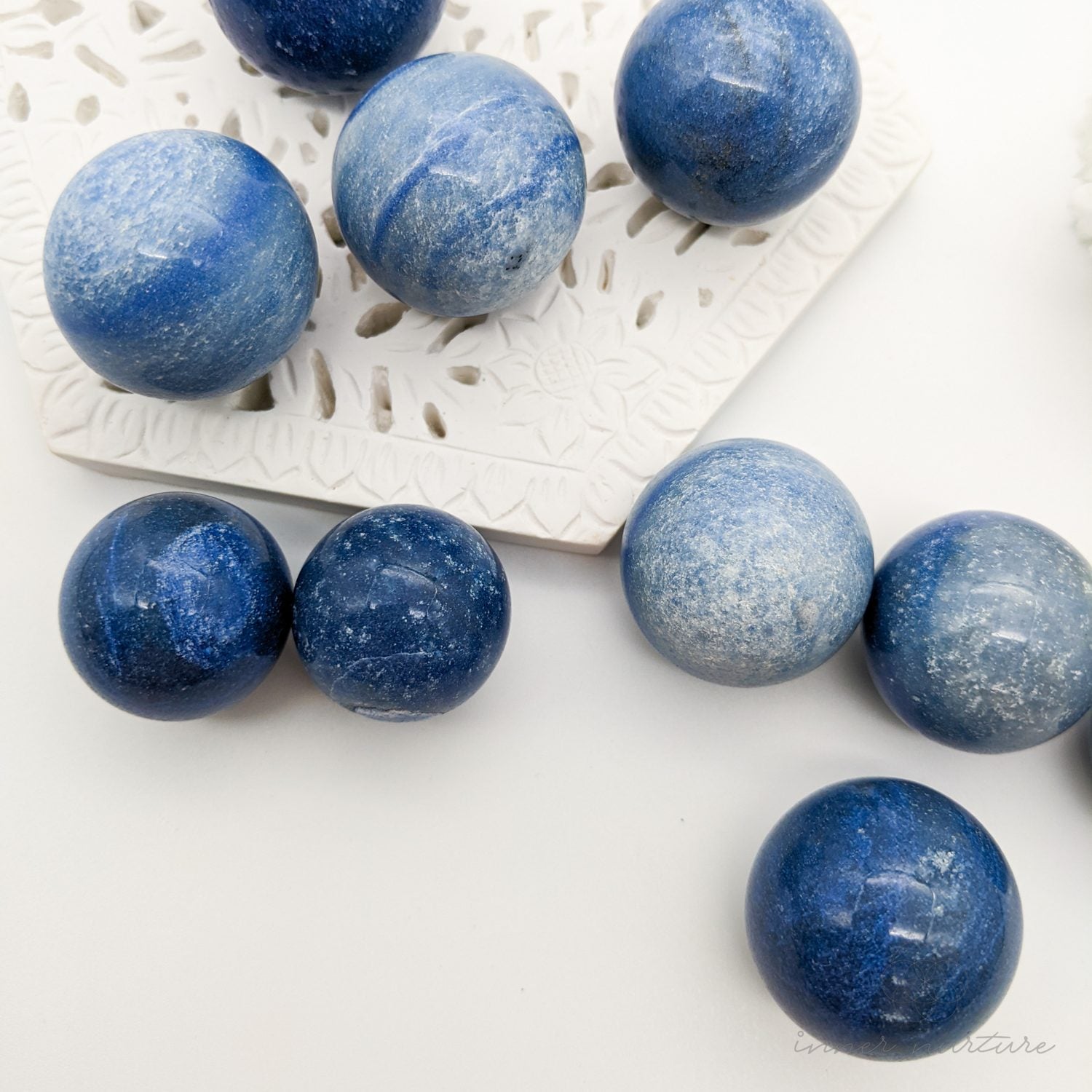 Blue Quartz Mini Sphere - Beautiful, High Vibe Crystals Australia | Inner Nurture