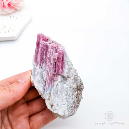 Pink Tourmaline Rough (In Matrix) | 191g - Beautiful, High Vibe Crystals Australia