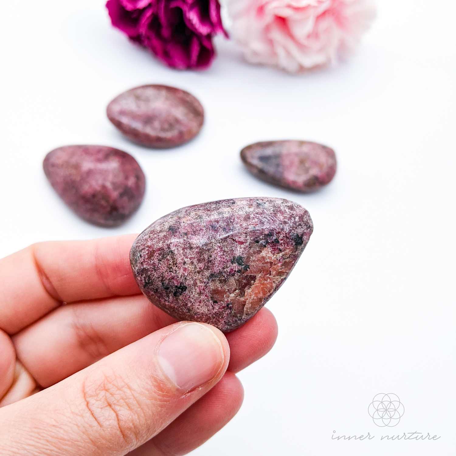 Rhodonite Palm Stone - Crystals Australia | Buy Crystals Online