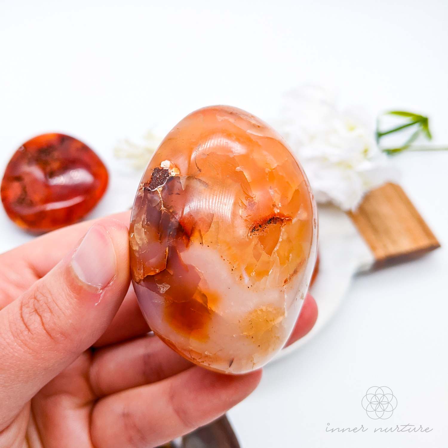 Carnelian Palm Stone - Crystal Shop Australia | Inner Nurture Online